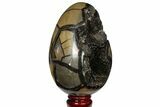 Septarian Dragon Egg Geode - Black Crystals #120878-2